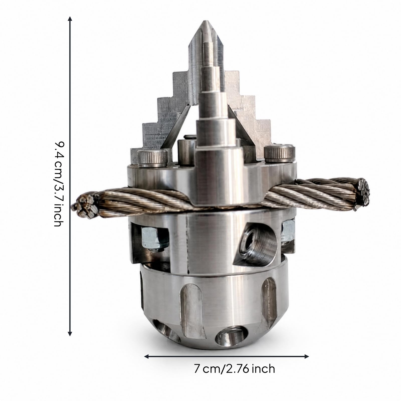 de Alta Presión Giratoria Rotativa de Limpieza en Acero Inoxidable 304 con Cuerpo Cilíndrico Compacto y Conexión Rosca, 50mm X 94mm, 65L/Min 1/2 Rosca Interna con Cepillo