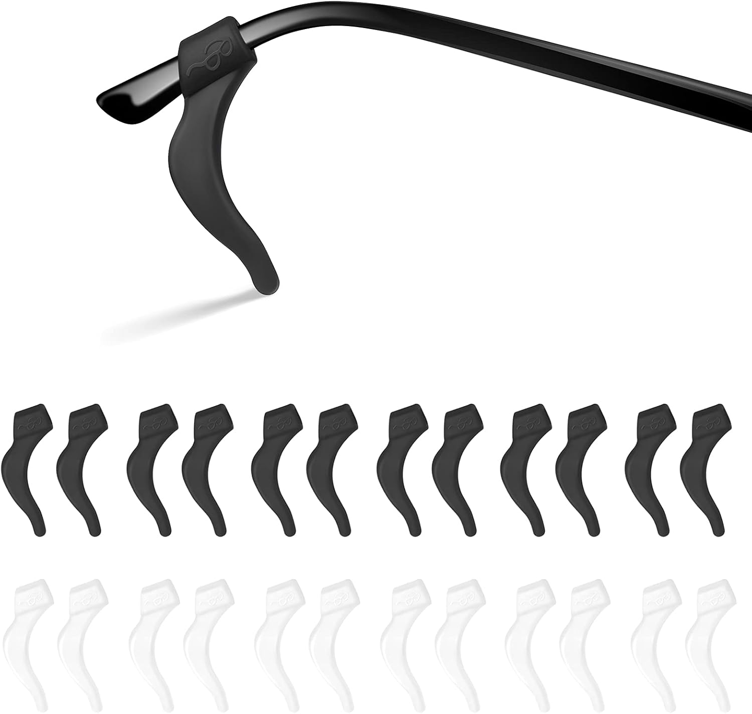 12 Pairs Glasses Ear Grip, AntiSlip Glasses Ear Hook Comfort Silicone