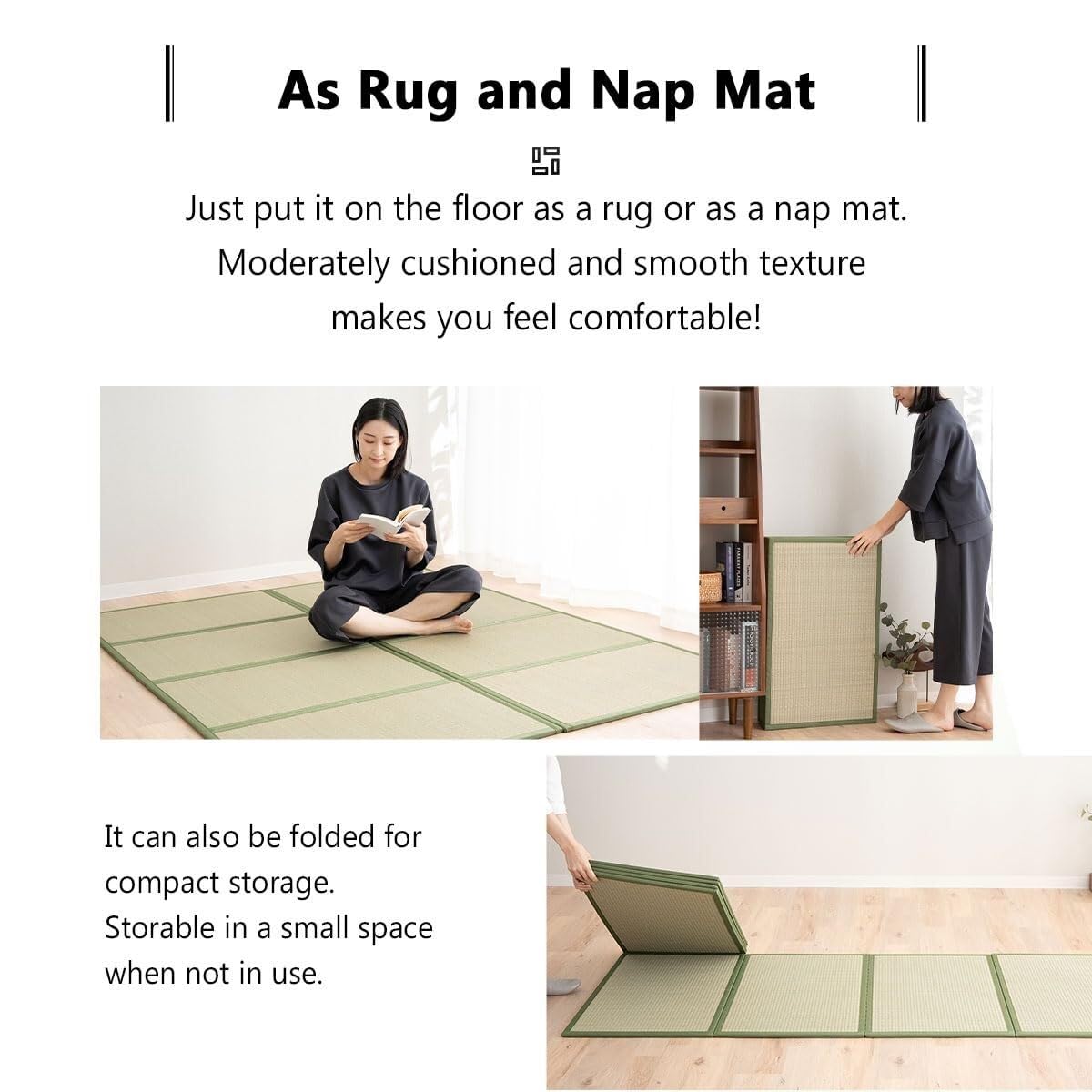 Tappetino Tatami Tradizionale Giapponese, Erba Naturale (non Tinta), Materasso Pieghevole Portatile, Materasso Futon Per Letto/spazio Di Meditazione/sala Yoga/zen/sala Da Tè Giapponese