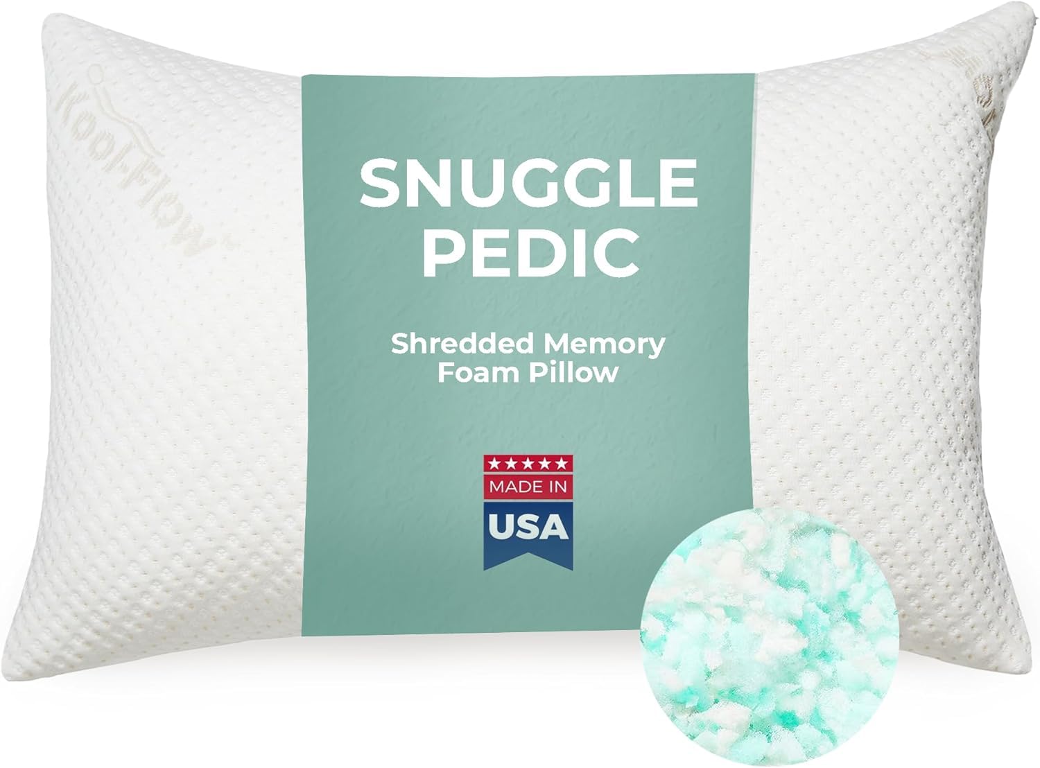 Snuggle-Pedic Toddler and Kids Pillow | Kool-Flow® Ultra Luxury Bamboo Cover With Shredded Memory Foam | All U.S.A. Made | Fits Children For Bed Sleeping, Reading and Travel-image-31