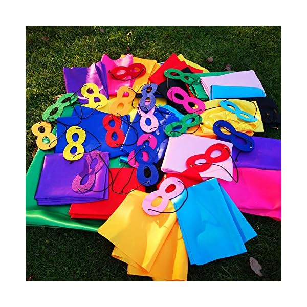 Adjoy superhero capes and masks 24 sets for kids with superhero stickers decoration - superhero themed birthday party capes - image 7
