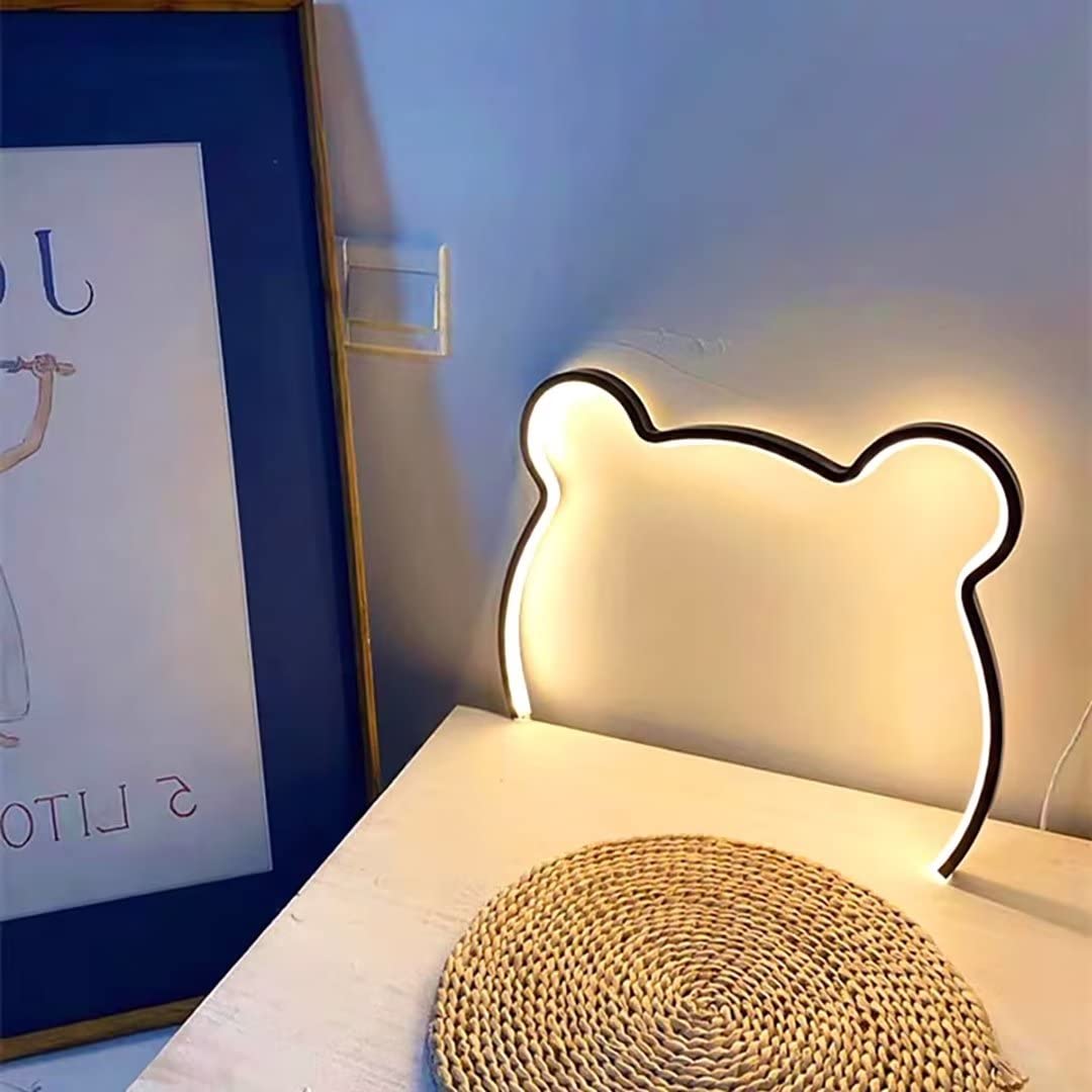 Lampa ścienna LED w kształcie misia, lampka nocna, lampka nocna, lampa nocna, lampa stołowa do sypialni, ładowanie przez USB, możliwość ściemniania