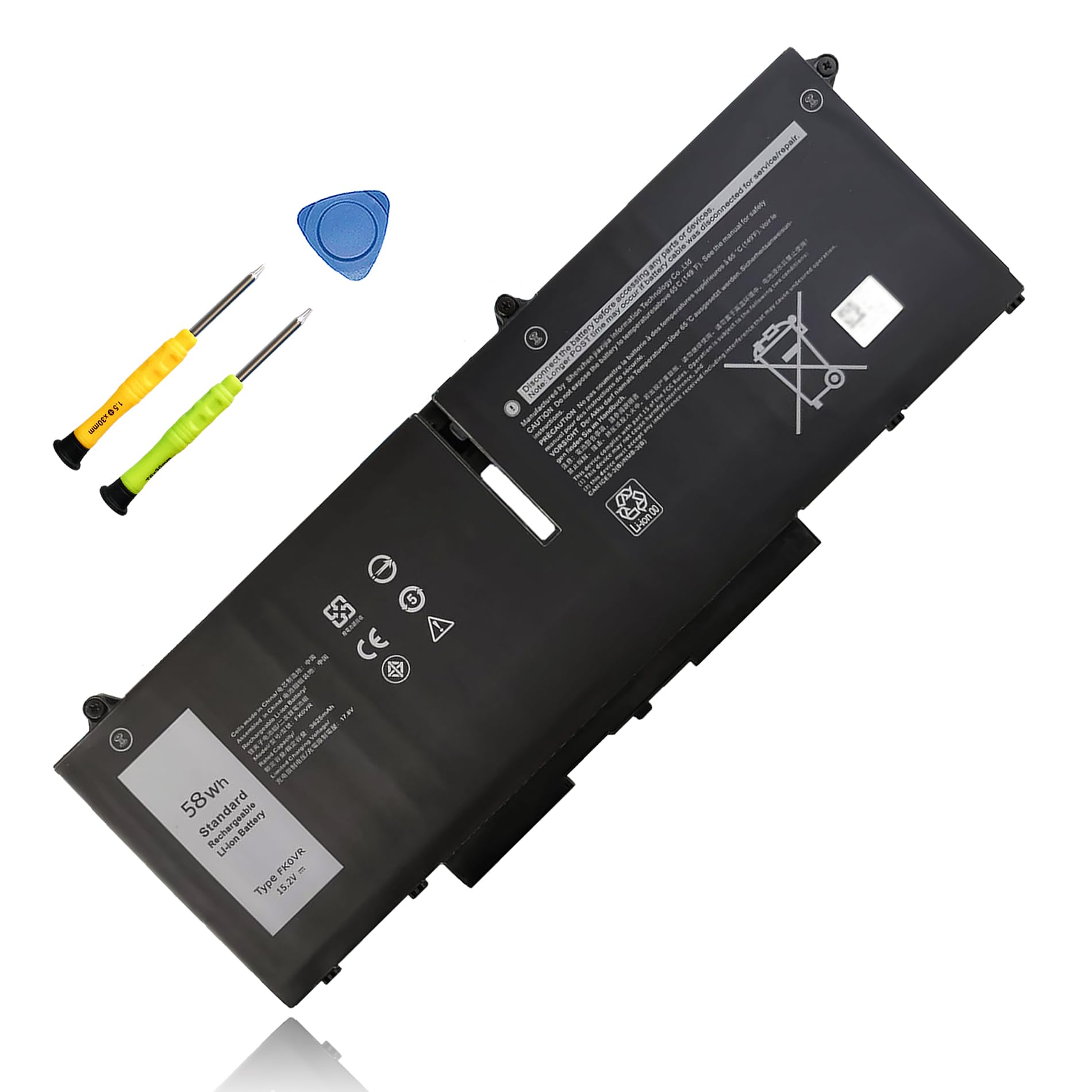 TAICROWNE 58Wh FK0VR Replacement Laptop Battery for Dell Latitude 5330 2-in-1 7330 2-in-1 Latitude 7430 2-in-1 P133G002 P134G002 P139G002 Series 07KRV H4PVC 8P81K 3625mAh 15.2V