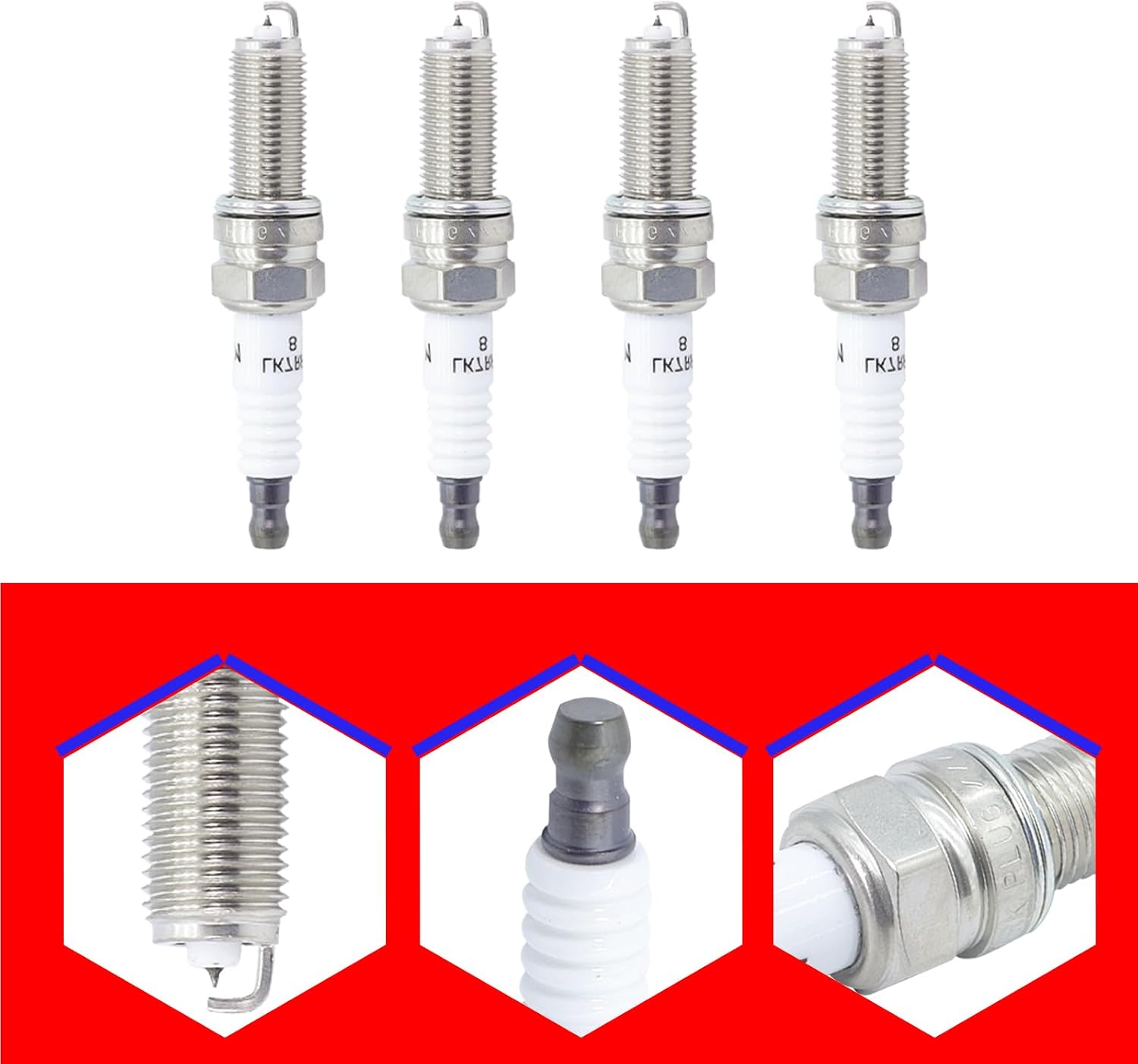 SMMS 4PCS Iridium Spark Plugs for Acura, for Chrysler, for Dodge, for Genesis, for Honda, for Hyundai, for Jeep, for Kia, for Mitsubishi, for Ram, 2008-2020 Replaces OE: 93175