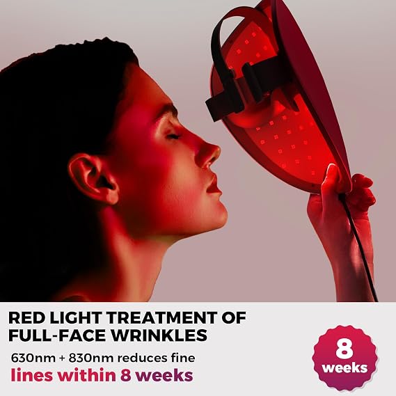 QuasarMD 7 in 1 Red Light Therapy Face Mask with Gold-Wire LED | 7 Color Light & Infrared Combo Therapy for Regulate Oil, Acne & Anti-Aging, Premium Cordless Home Skincare Device for Gift