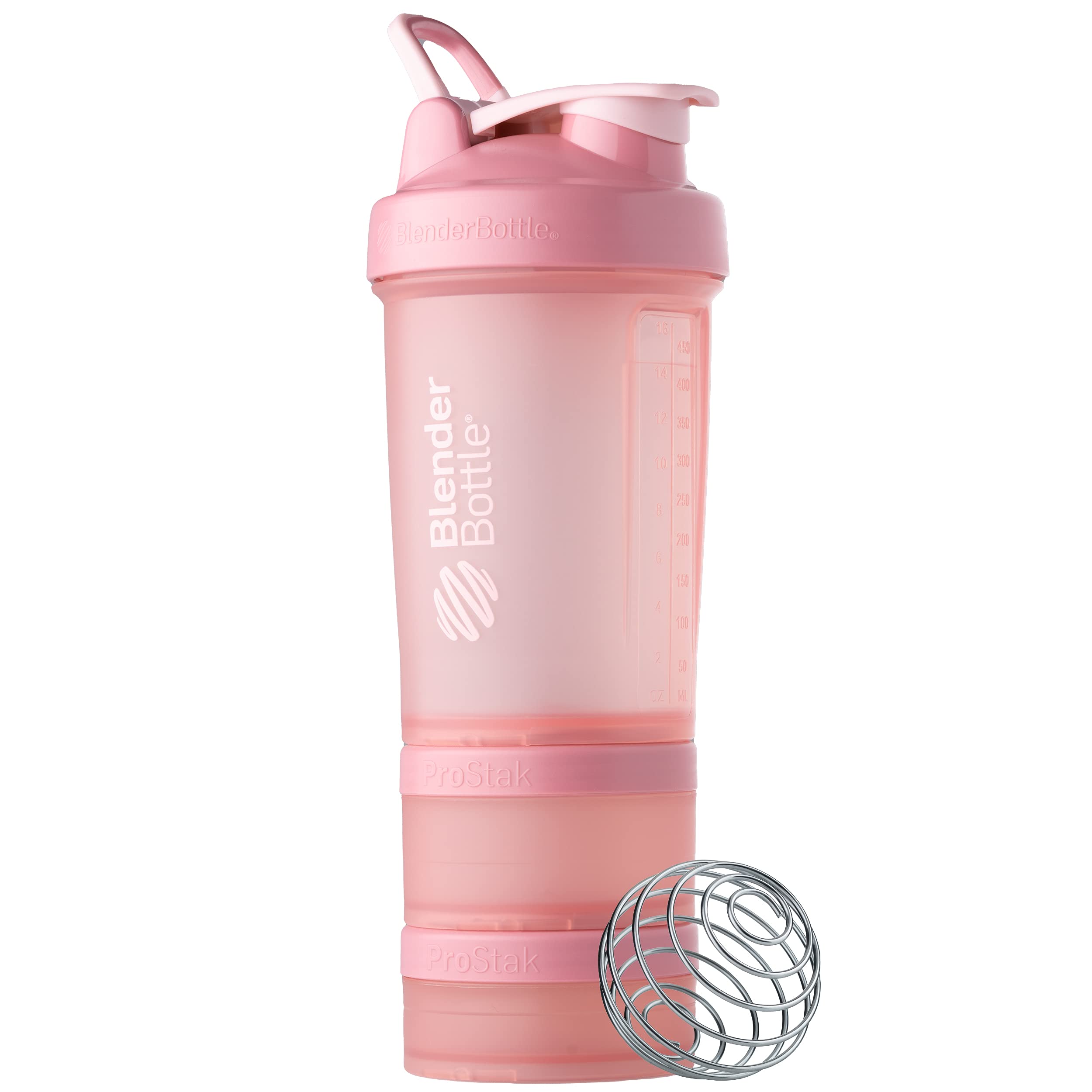 BlenderBottle Shaker Bottle with Pill Organizer and Storage for Protein