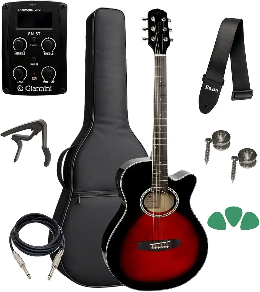 Violão Elétrico Giannini Gsf1d Brb Kit Capa Acessórios Full