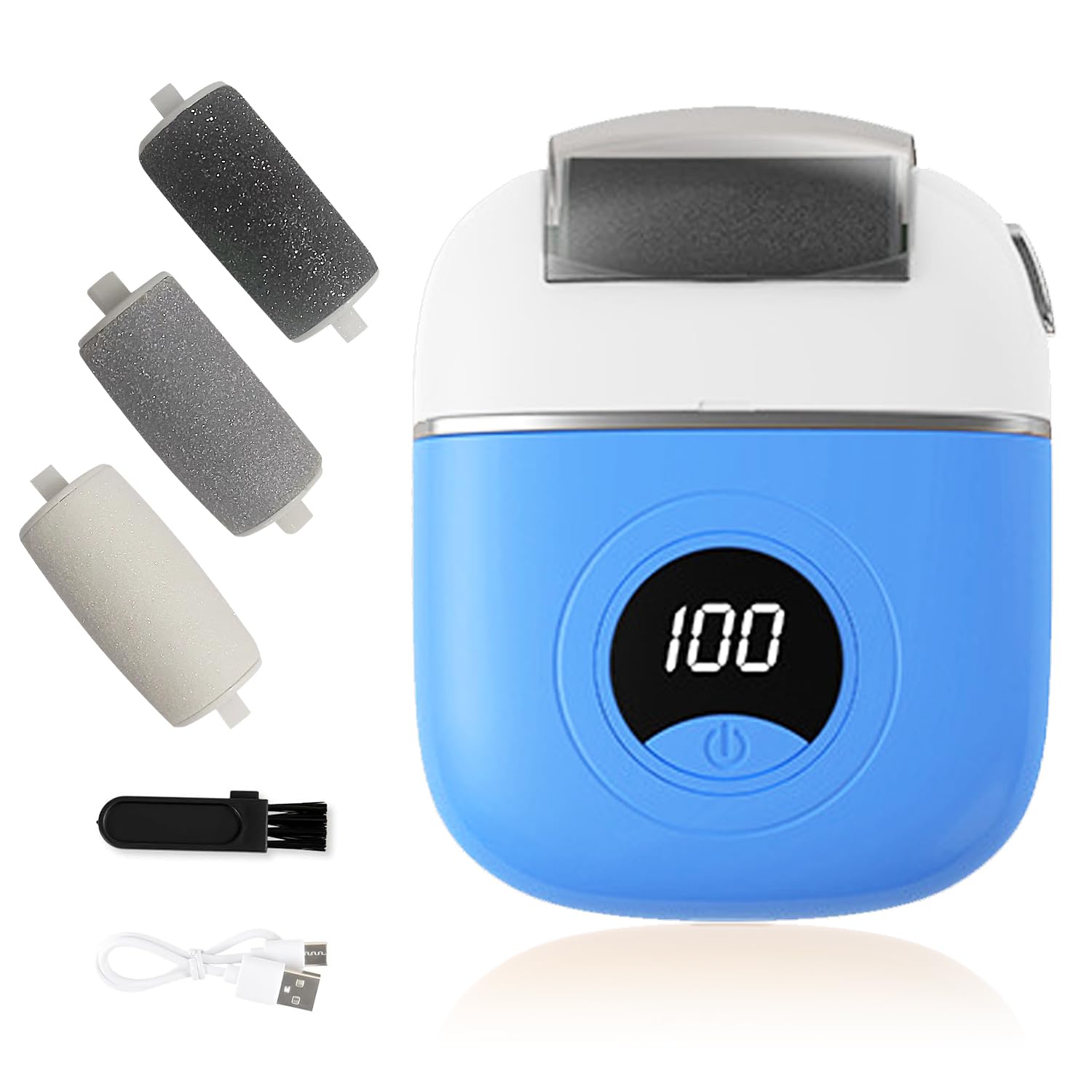 2024 New USB Rechargeable Foot Repair and Grinding Device, Electric Foot Grinder for Callus Remover, Electric Foot File Polisher, Feet Callus Remover Machine (Blue)