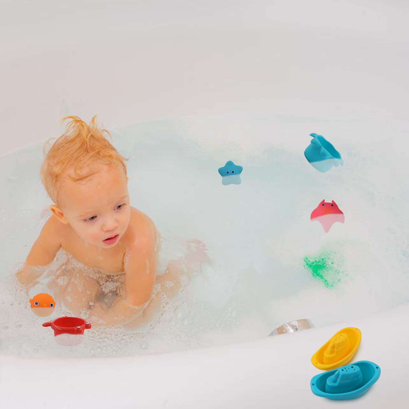 Giocattoli Da Bagno Per Bambini 1-3 Anni | Set Silicone Senza Muffa Con Animali E Spruzzi - Foto 7