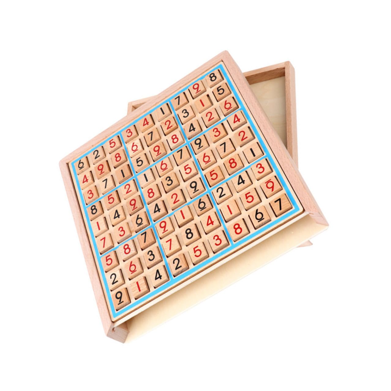 Juego de Mesa Sudoku de Madera, Juguete Educativo de Aritmética Tablero de 9 Casillas, Material Didáctico Seguro y Desarrollo Cognitivo, Adecuado para Aprendizaje Temprano