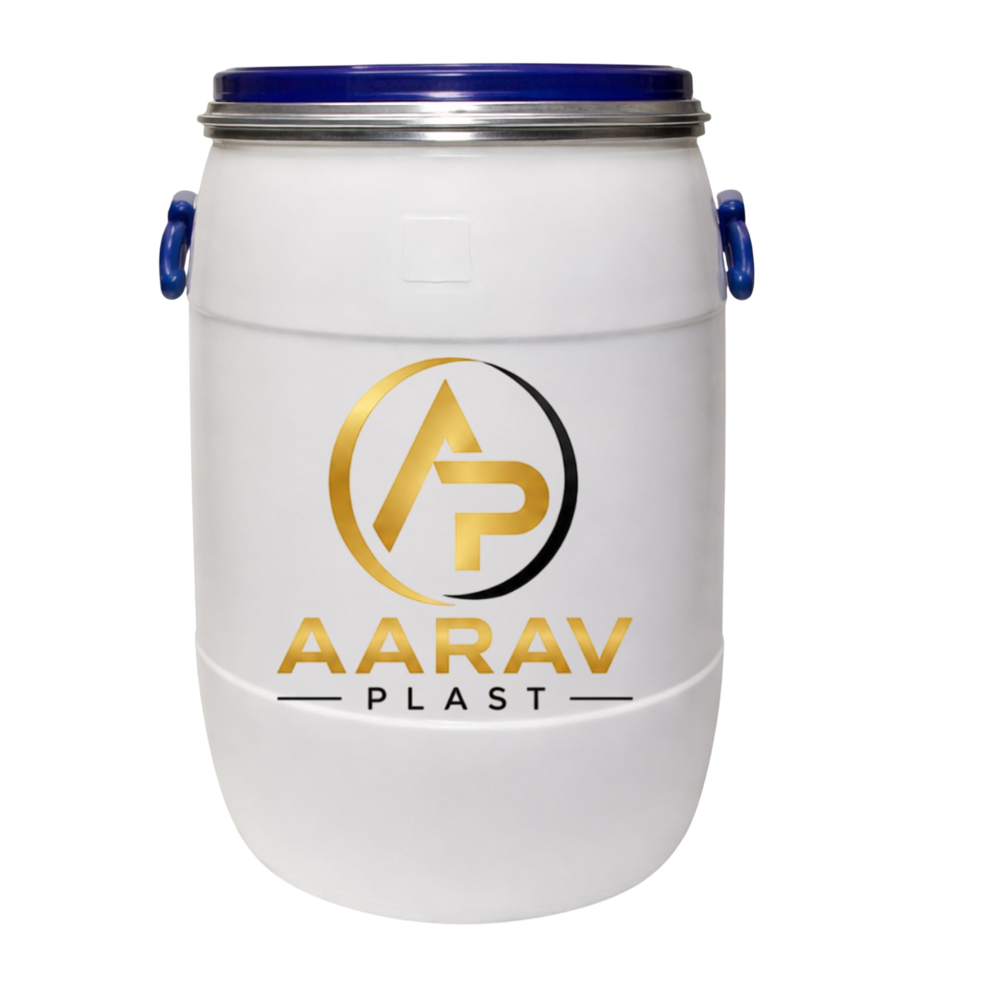 aarav plast 50 litre open mouth plastic drum with lid storage for rice wheat water feed