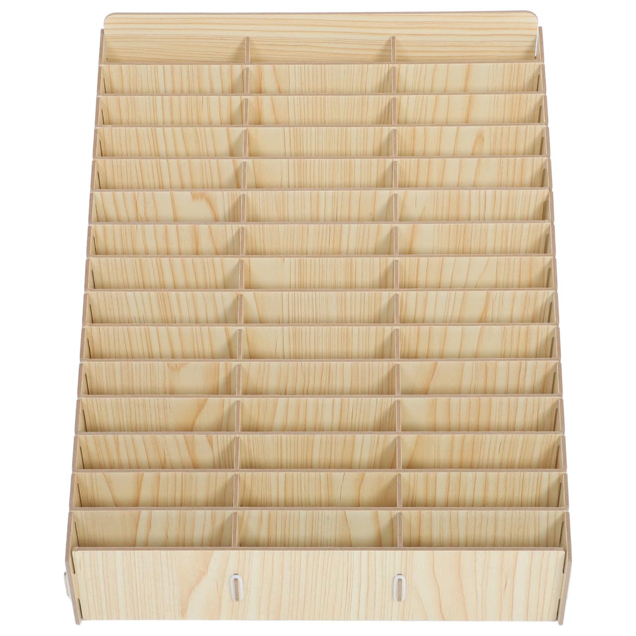 Organizer Scolastico in Legno di Acero Design Multicomparto a 45 Griglie, Struttura Stabile e Portatile per Piccoli Oggetti e Telecomandi, per Aula e Ufficio