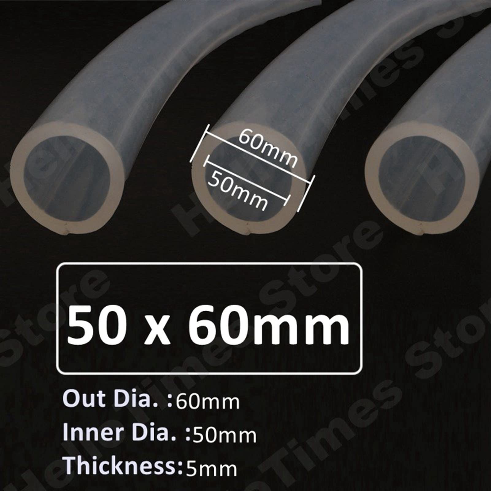 Cqinju-Tubo Flexible de PVC Tubo de silicona de grado alimenticio de 1 metro 20 ~ 50 mm transparente transparente manguera de silicona con manguera de goma flexible Tubería resistente al calor, Amplia