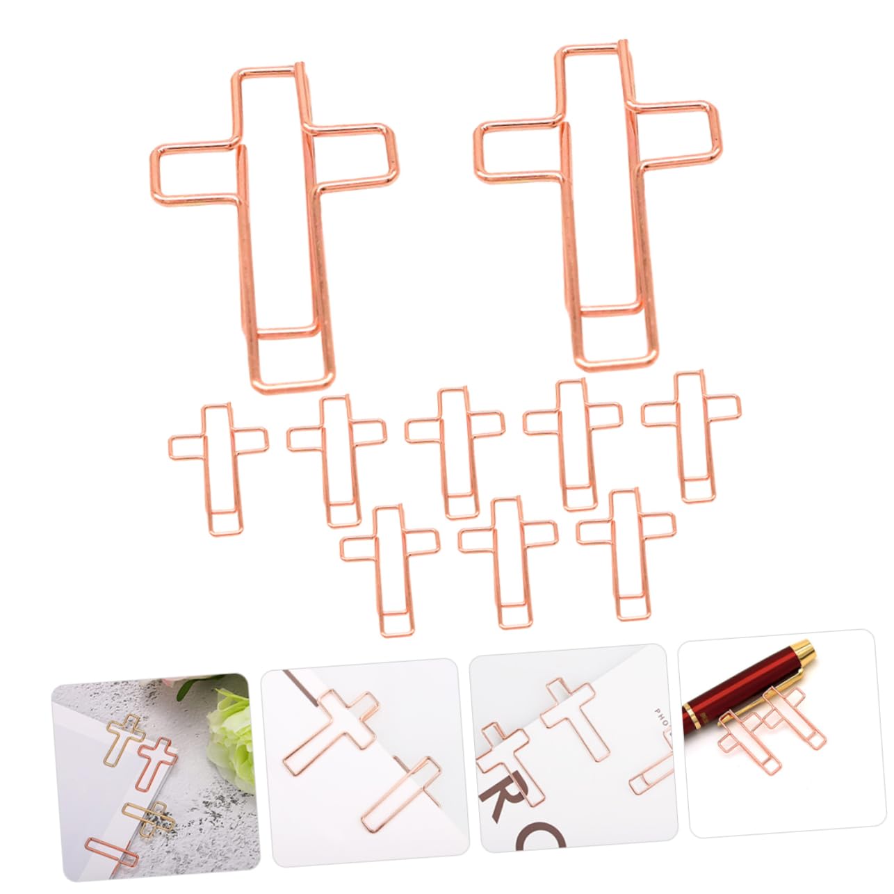 10 pezzi Fermagli per Documenti Forma Metallo Fermacarte Piccoli Colorati Clip Metalliche Resistenti per Ufficio e Studio