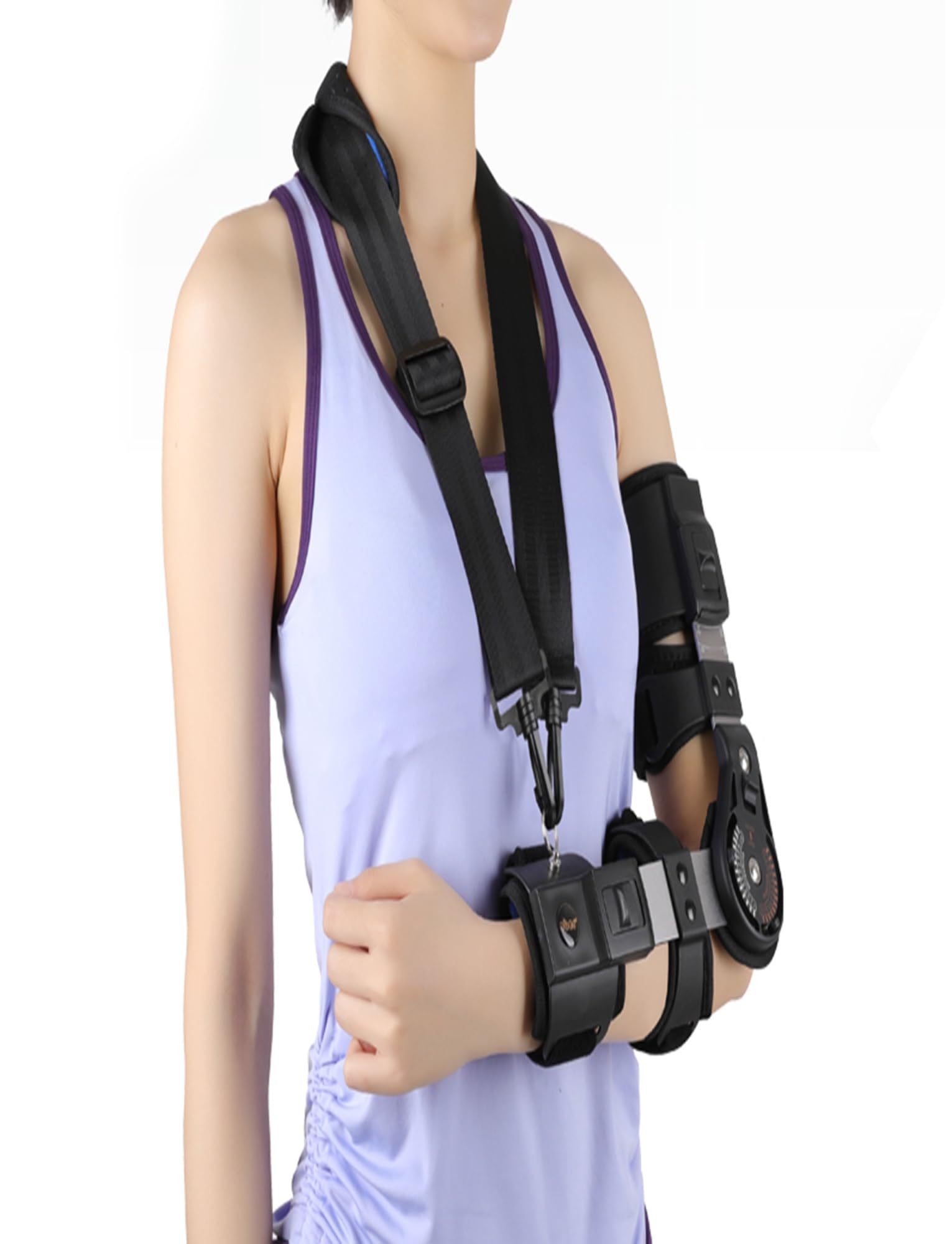 Órtesis de brazo, soporte for recuperación de lesiones, cirugía, recuperación de lesiones, codera con bisagra, soporte con bisagra, cabestrillo estabilizador for brazo dislocado, codera postoperatoria