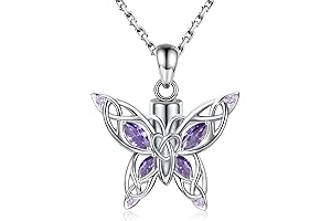 Butterfly Cremation Urn Necklace for Ashes - Sterling Silver Memorial Keepsake