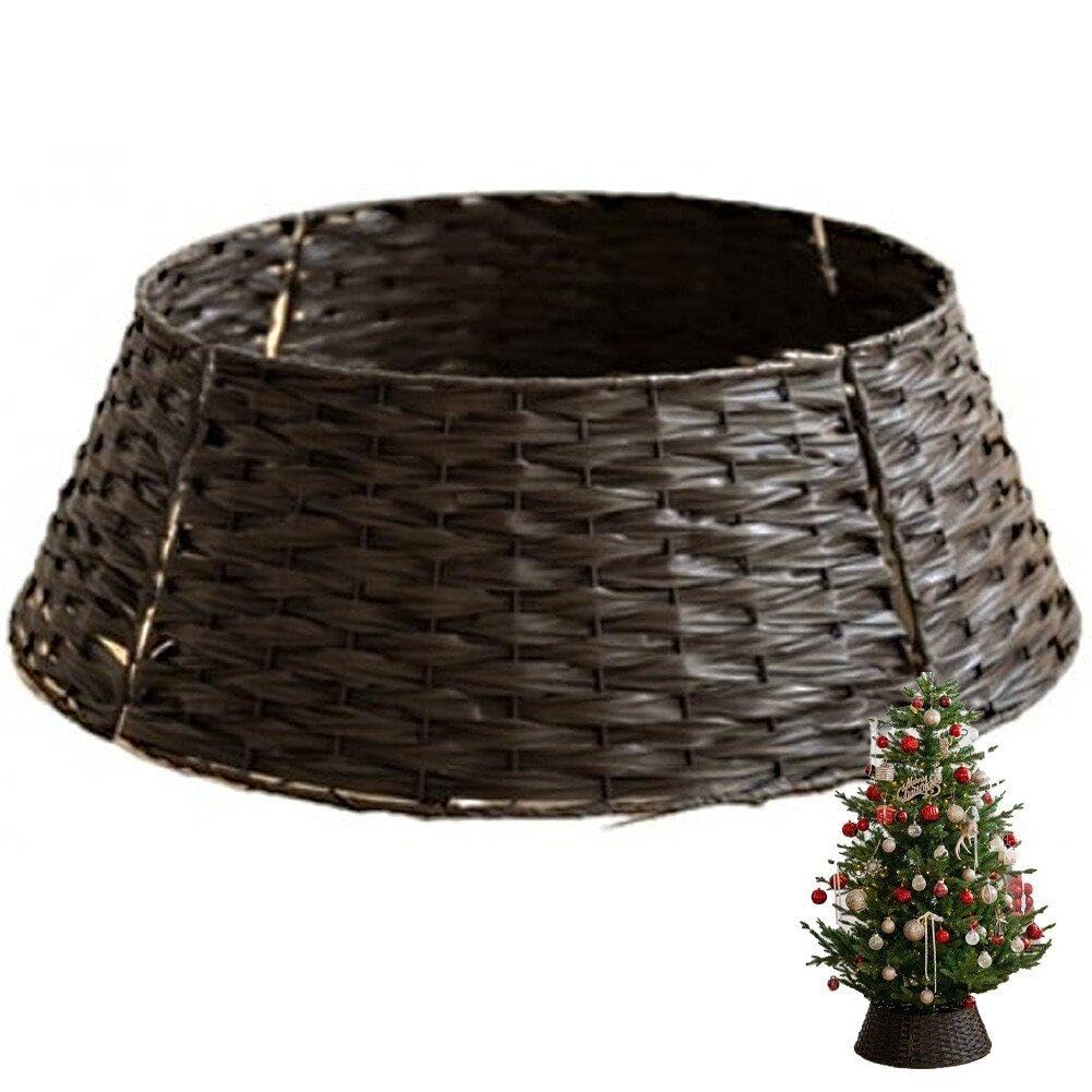 Jupe à collier d'arbre de Noël en osier pour salon chaleureux