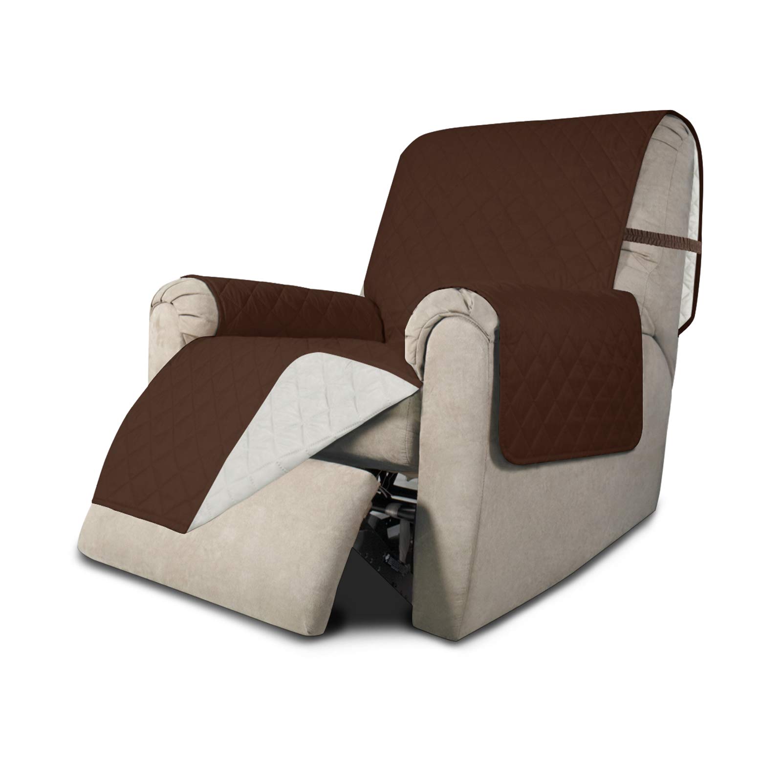 Easy-Going Reversible Couch Cover, Recliner 19 in, Coffee/Ivory