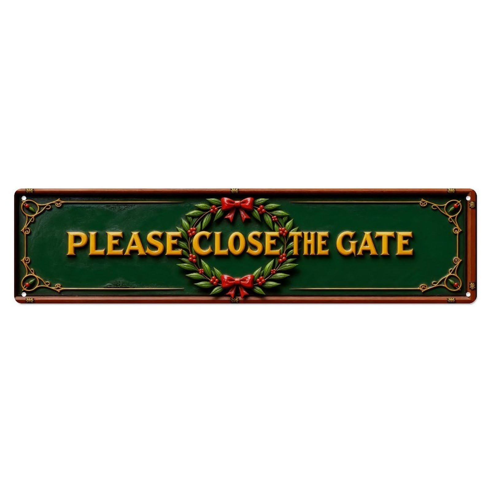 Christmas Wreath Gate Sign Metal Tin Sign Plaque