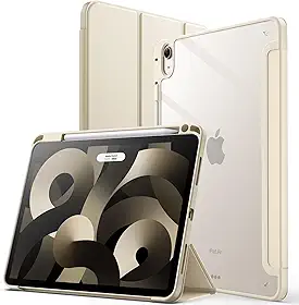 JETech Capa para iPad Air 11 Polegadas M4/M3/M2 (2026/2025/2024), iPad Air 5/4 (10,9 Polegadas, Modelo 2022/2020) com Porta Pencil, Capa Traseira Transparente, Suporte Fino (Estrela Branca)