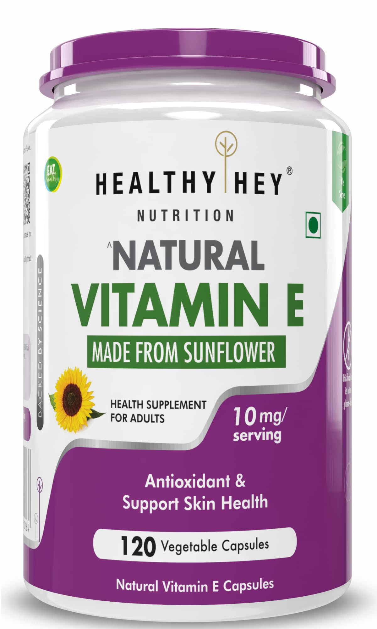 HealthyHey Nutrition Vitamin E Capsules | Vitamin E for Skin & Hair | Sunflower - D-Alpha-Tocpherol -120 Veg Capsules (B07W424CWJ) Amazon Price History, Amazon Price Tracker