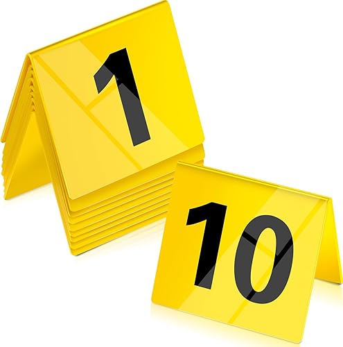 10 marcadores de evidencia, marcadores de escena de detective, decoraciones con números de identificación, tiendas de campaña para juego de pistas,