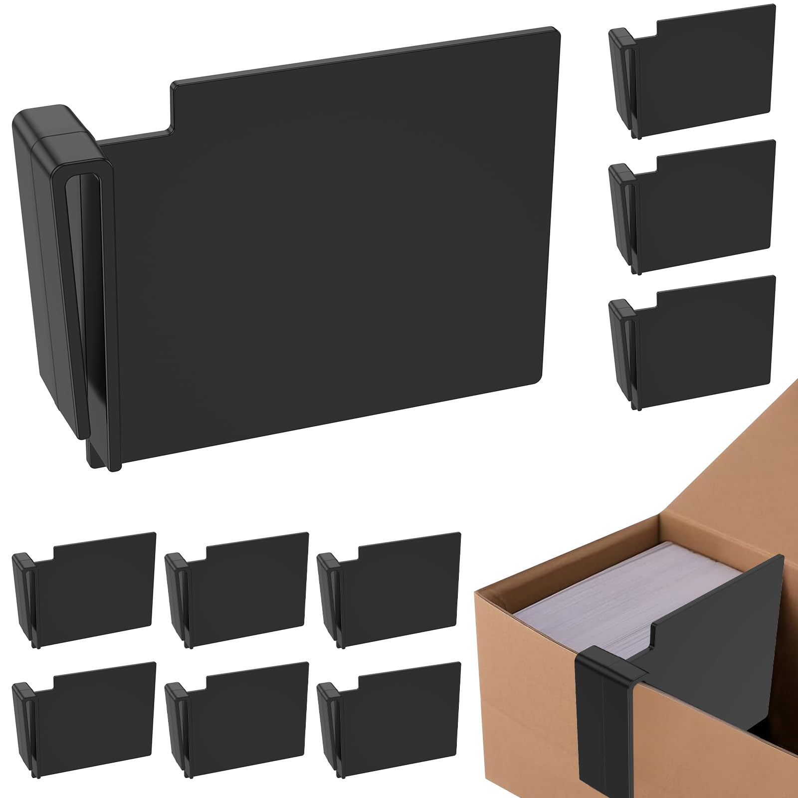 Card Box Dividers,ABS Trading Card Divider Clip Storage Separator Clips the Cardboard Side Wall for MTG/TCG/Sports/Baseball Cards Organizer for Collector(10Pcs)