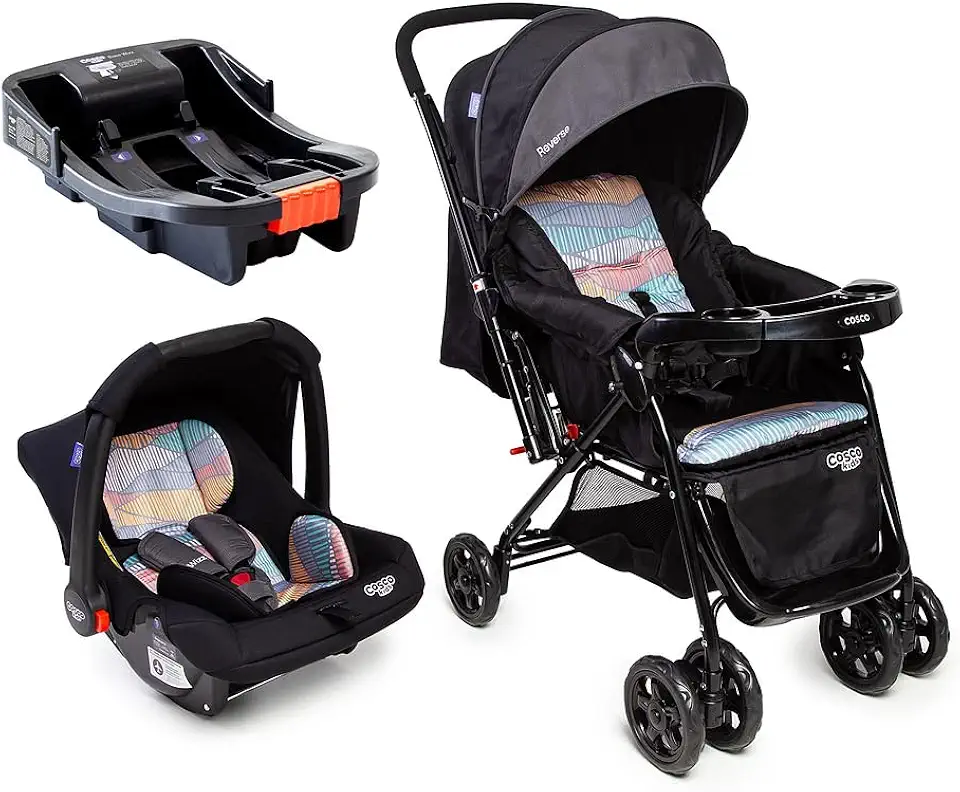 Travel System Cosco Kids, Reverse Trio, Preto Onda