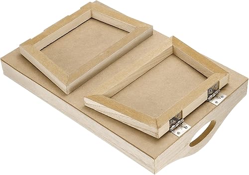 Miniatura 4 de PATIKIL Bandeja para reposabrazos de sofá, mesa de brazo, bandeja de sofá con abrazadera en la mesa, mesa portátil para sofá, mesa de madera para