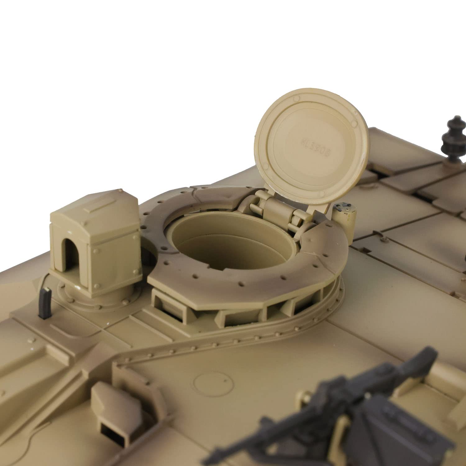 Heng Long 1/16 7.0 Personalizar Challenger II Tanque RC 3908 Torreta Giratoria 360° Orugas de Metal Combate por Infrarrojos Cañón Elevable Luz y Sonido, TH17741-AMZUS2-1