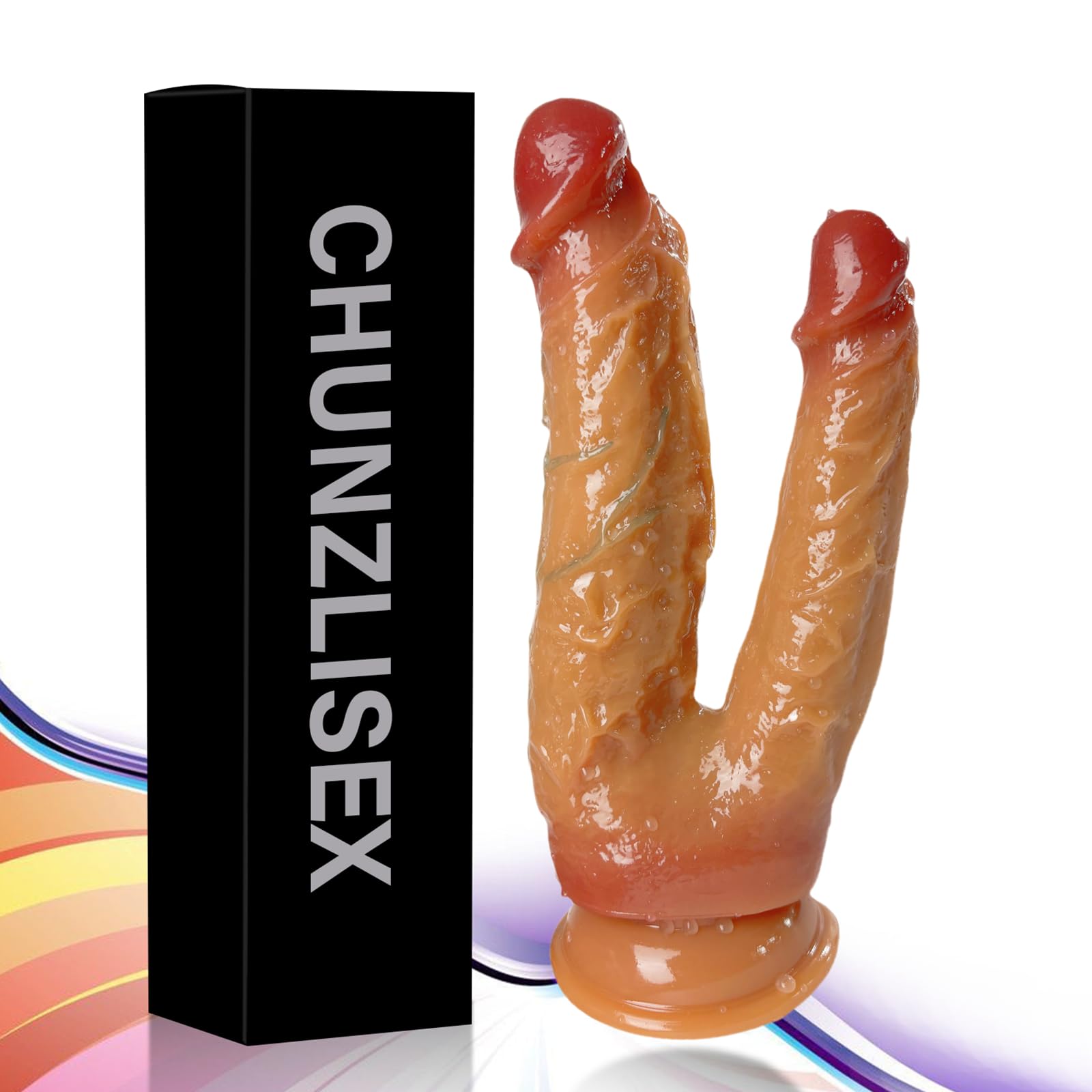 Dildo Doppio 21 cm Dildo Realistico con Silicone Liquido e Forte Ventosa Pene Replica con Vene Masturbatore Giocattolo del Sesso Plug Anale per il Punto G Vaginale e il Gioco per Donne Sex Toys