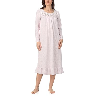 Eileen West Cotton Knit Long Sleeve Long Nightgown Women