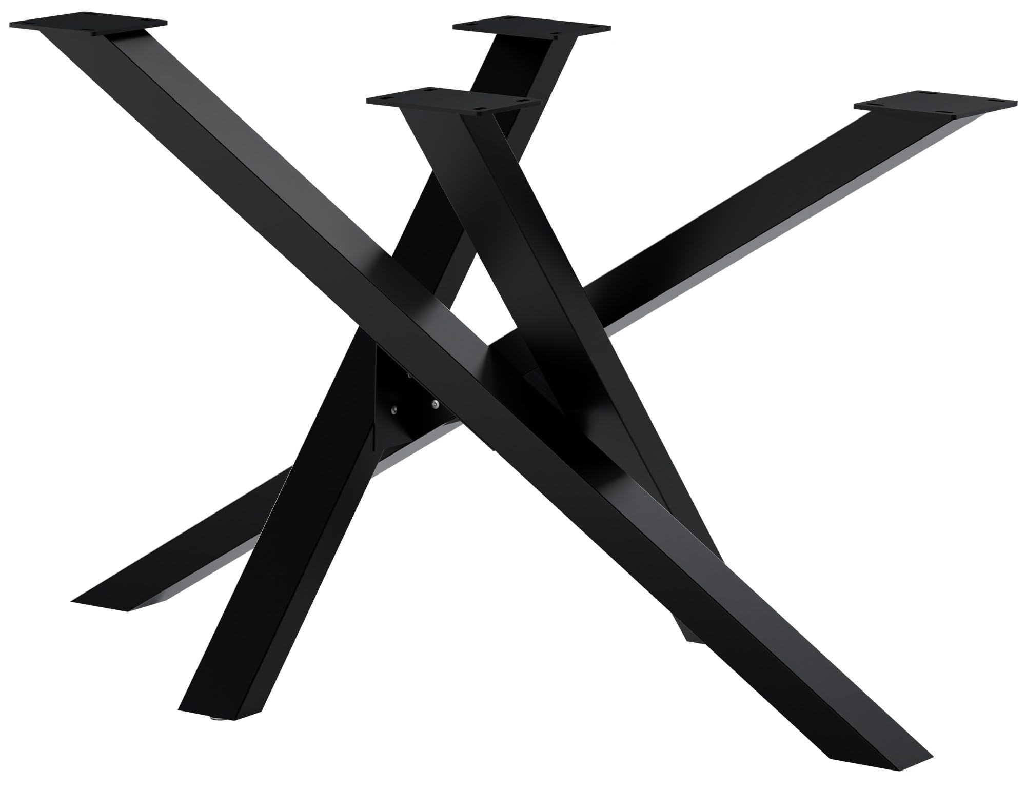 CLP Gambe del tavolo in metallo nero Finney, guide per tavoli da pranzo fai da te, in acciaio verniciato a polvere, altezza 72 cm Colore:nero;Dimensione:120x70x72 cm