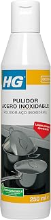 HG Limpiador para Acero Inoxidable, Abrillanta y Protege, Utensilios de Cocina y Superficies Metálicas, Evita la Reaparición de Suciedad - 250 ml