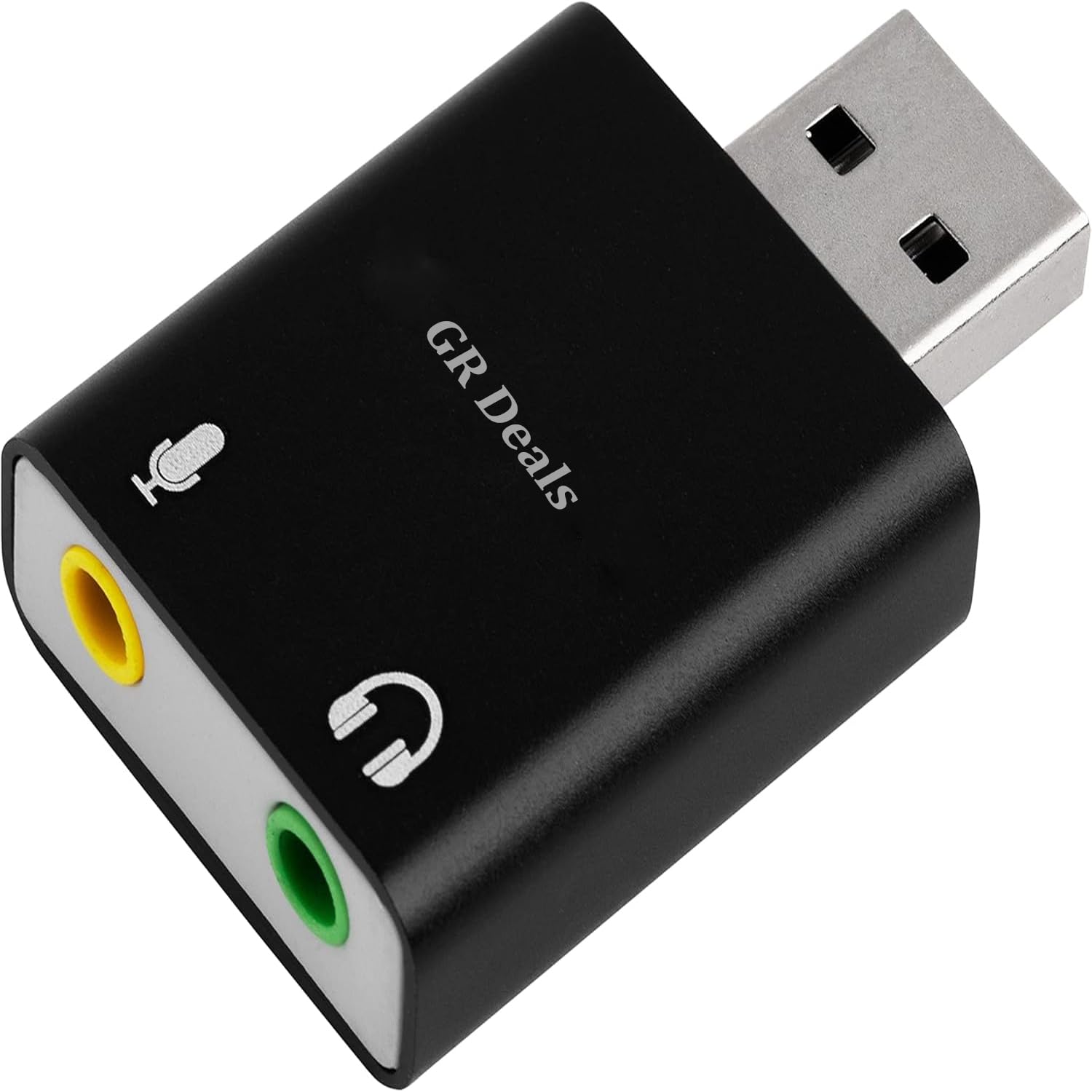 GR Deals External Sound Card, USB Audio Adapter with 3.5mm Jack USB Audio Interface, Plug & Play Compatible with PC Windows, Mak, Linux Laptops, Desktops, Stereo Sound Card. Multicolour.-image-48