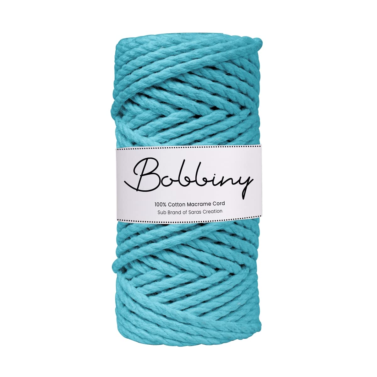 Bobbiny | 3 Ply Twisted Macrame Cotton Cord Dori (Roll Packaging) Thread for Macrame DIY and Other Projects | Dark Sky | 4mm,20 Meter