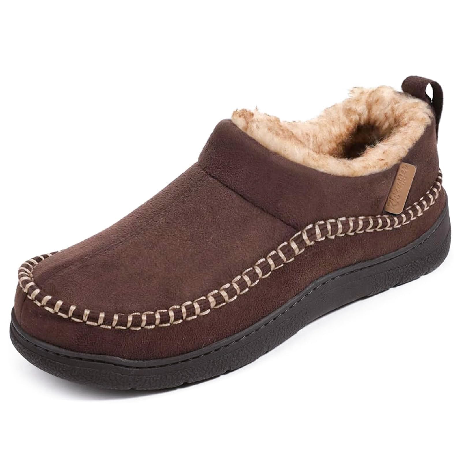 Zigzagger Men's Moccasin Slippers Memory Foam House Shoes
