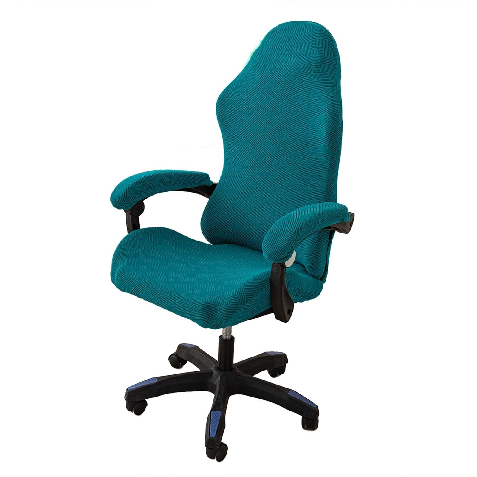 Wwqqkj Peacock Blue Stretch Gaming Chair Cover,Ergonomic Gaming Chair Cover,Office Chair Cover With Armrests/Chair Backrest For Computer Game Chair (Color : )