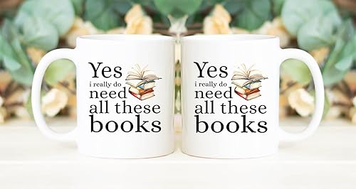 Miniatura 3 de Taza de regalo para amantes de los libros, regalos de libro, taza de bibliotecario, taza de ratón de biblioteca, Yes I Really Do Need All These