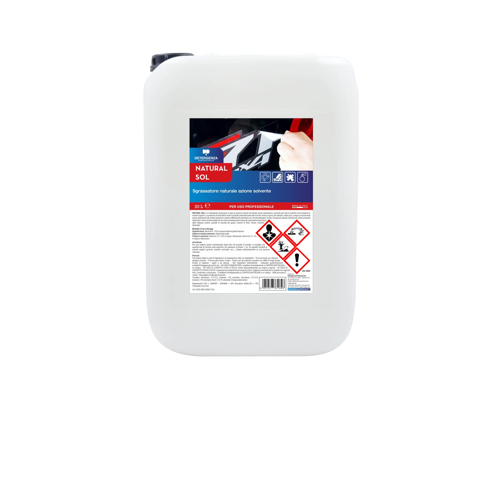 SGRASSATORE Naturale Azione SOLVENTE Natural sol CONCENTRATO - Tanica da 20 L