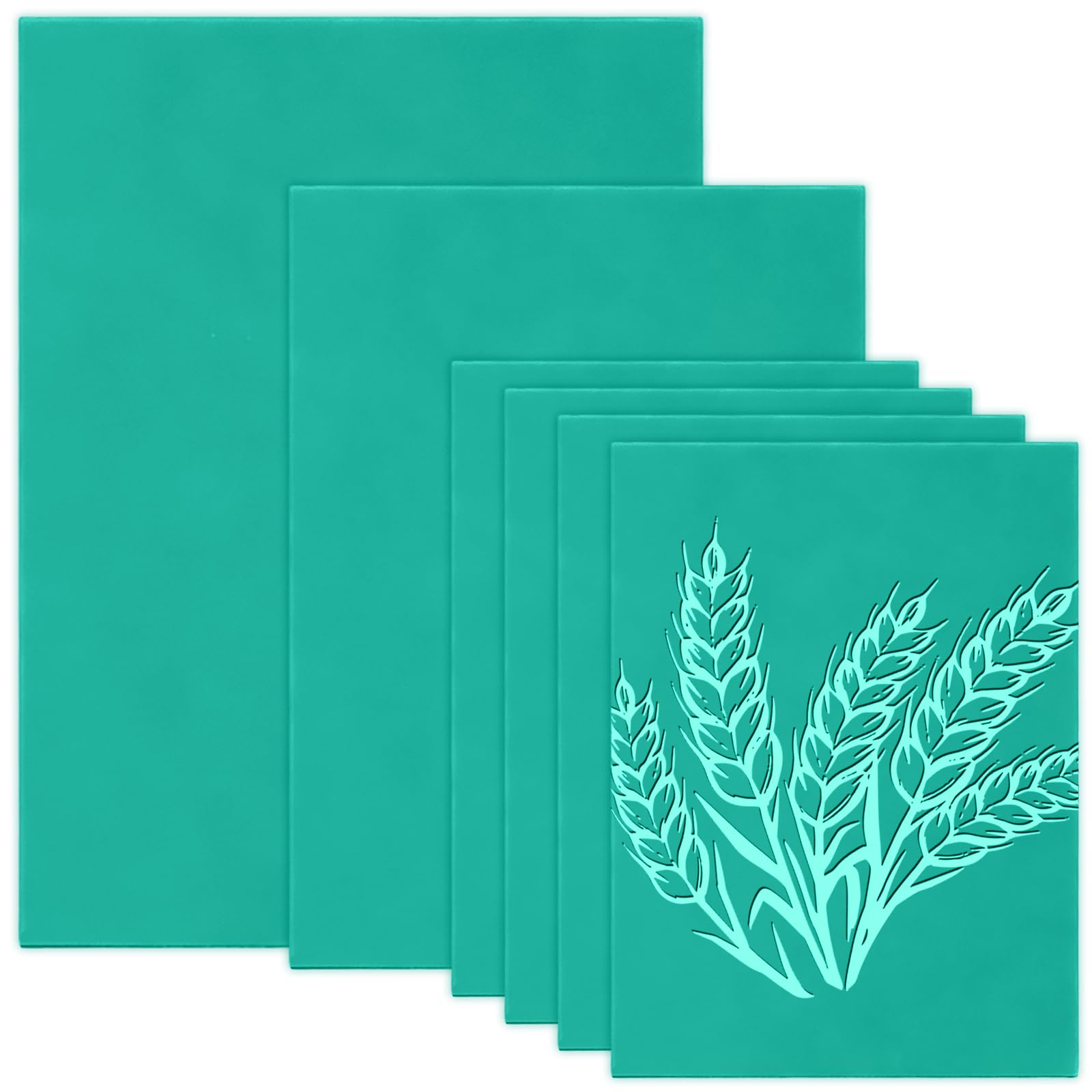 6 Pcs Lino Printing Sheets, Soft Rubber A4 A5 A6 Lino Sheets Green Flat PVC Surface Linocut Plates Plates Block Sheet for Engraving Linocut Art and Crafts and Printing Projects