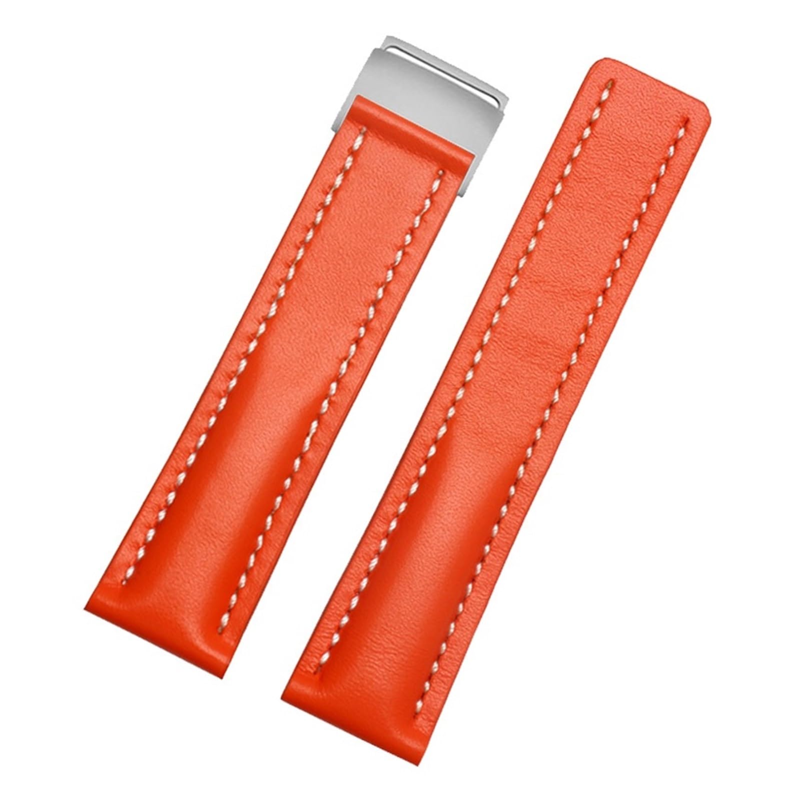 Lederarmband 22 24 mm Schwarz Braun Blau Orange Faltschließe Armband Kompatibel mit Breitling Navitimer Super Ocean Serie