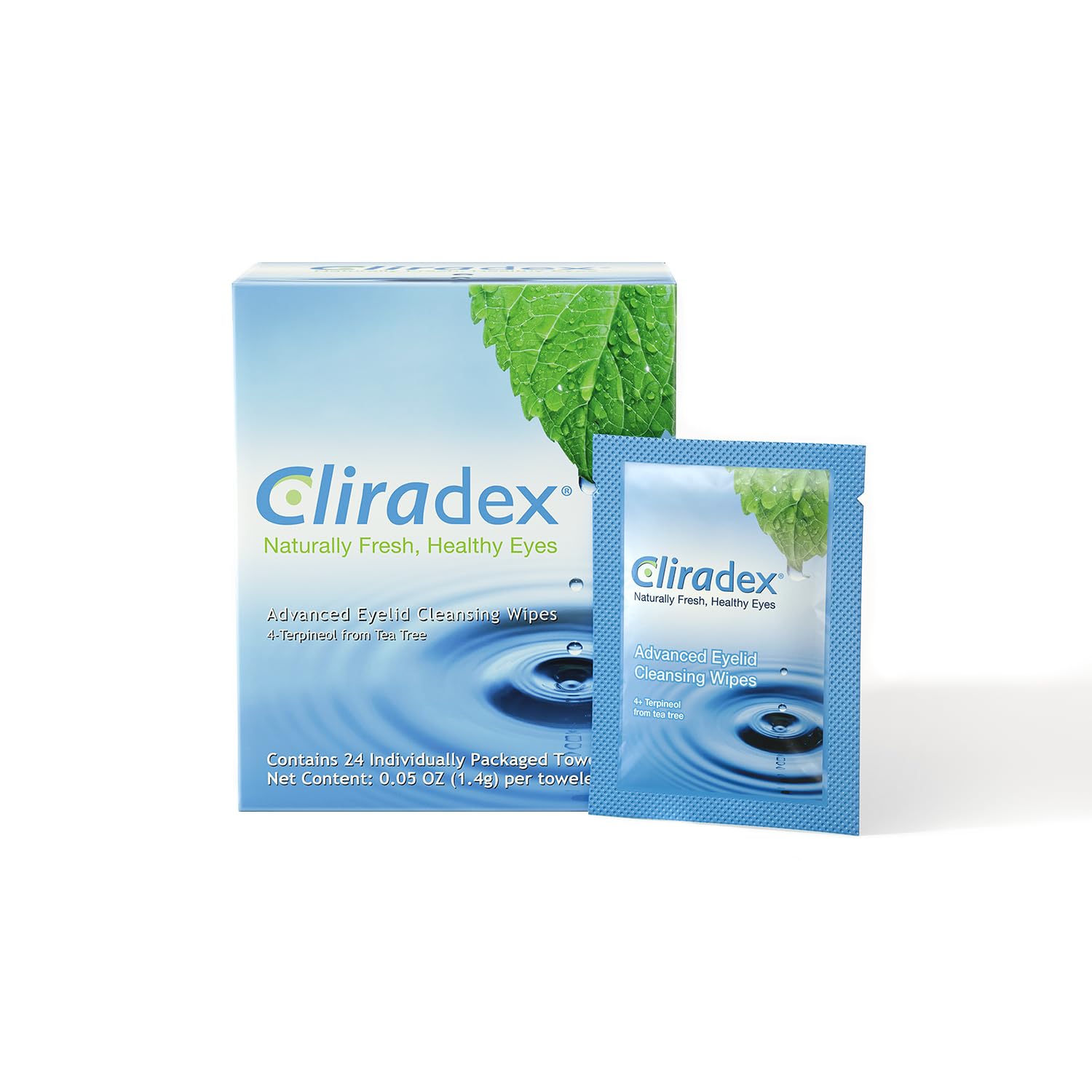 Towelettes - Natural Face, Eyelash & Eyelid Cleanser - Wipes for Demodex, Blepharitis, Mgd and Red Irritated Eye Lid - Tea Tree Oil Extract.