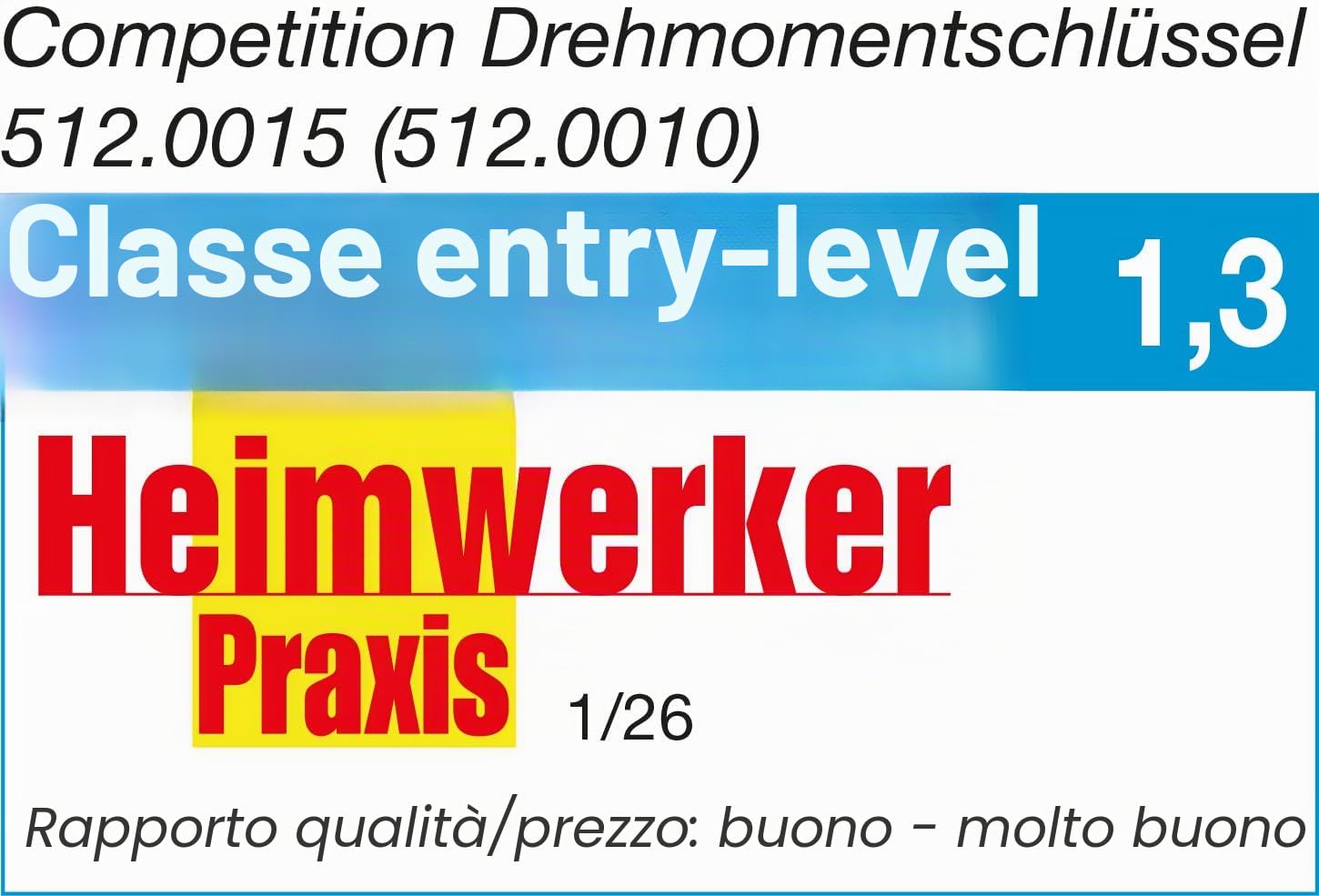 KS Tools 512.0015 COMPETITION - Chiave dinamometrica a cricchetto, 1/2", 20-200 Nm