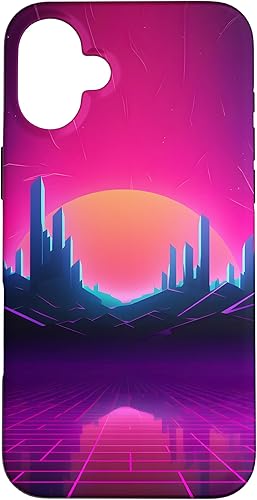Miniatura 22 de Funda para iPhone 15 Synthwave City Retrowave 80s Vaporwave