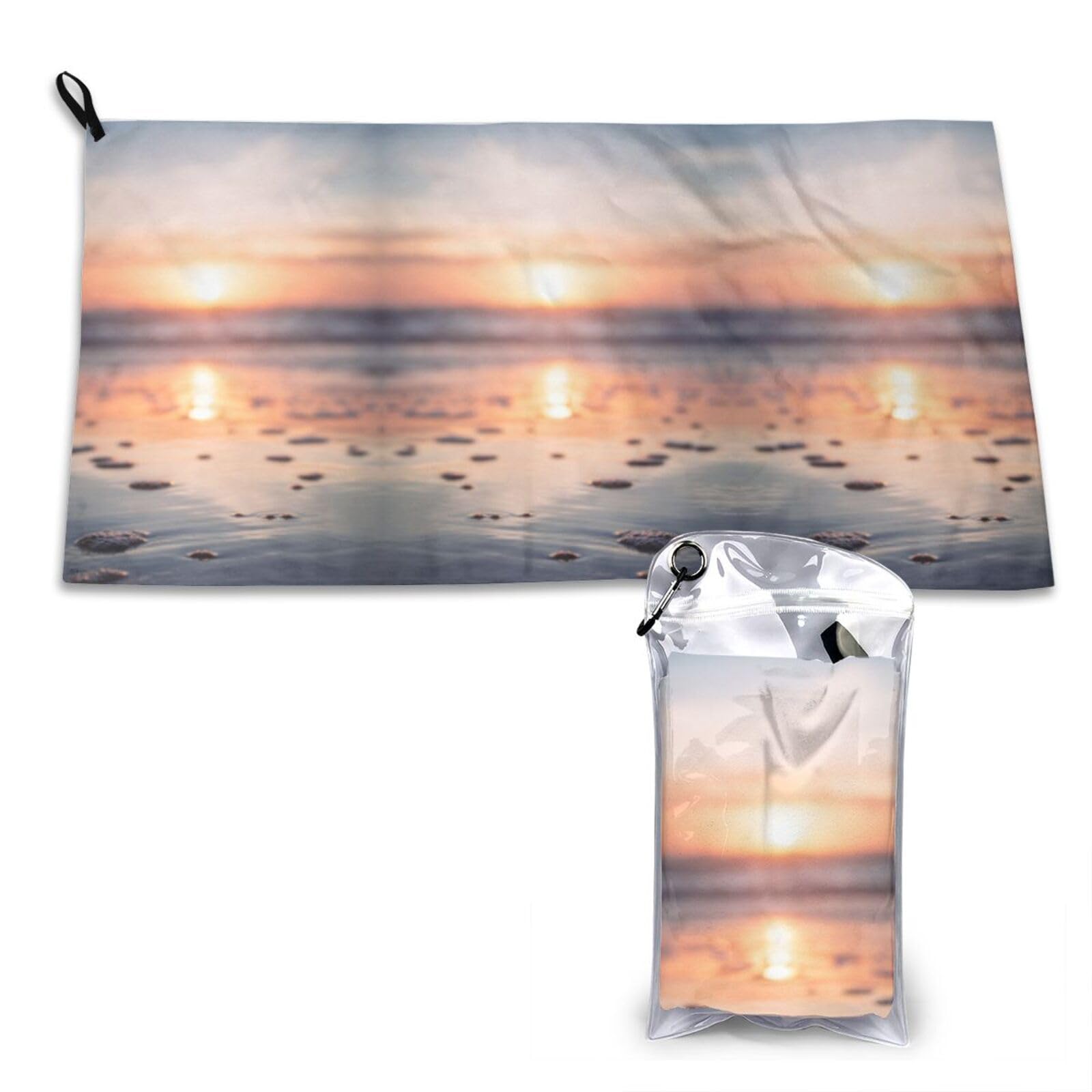 WXWJSHMGC Beach And Sunset Print Cooling Towel, Gym Towel,Cooling Towels For Neck, Soft Breathable Travel Cool Towel,Sports Towels For Gym,Camping