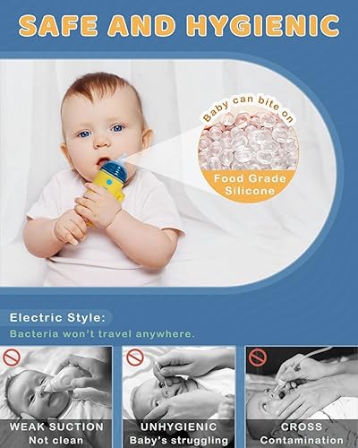 Miniatura 7 de Aspirador nasal eléctrico para bebé, niño pequeño, chupón de nariz ultrasilencioso, succionadores de nariz de silicona para bebés, con 3 puntas de