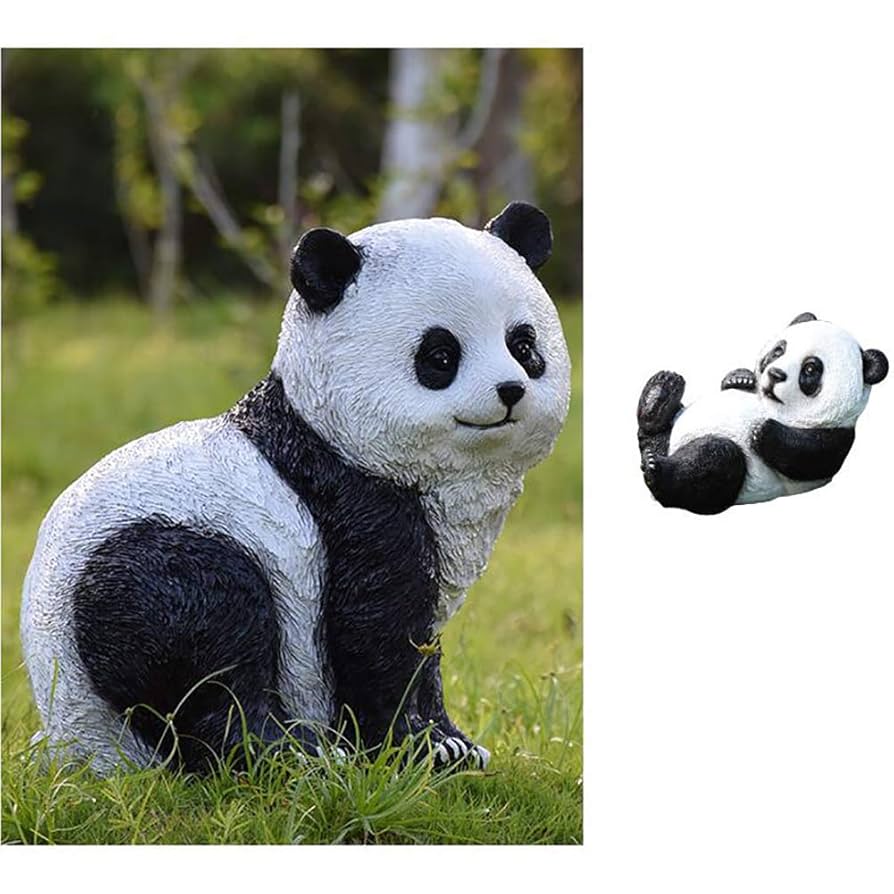 Amazon.co.jp: かわいい黒と白のパンダ像、愛らしい中国の