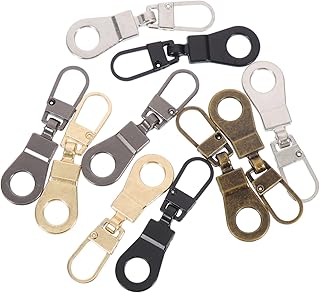 10 Peças Kit De Reparo De Jaqueta Com Zíper Deslizante Para Baixo Alça De Couro Casaco De Couro Com Zíper De Metal Casaco Com Zíper Roupas Substituição De Alça De Zíper Puxadores