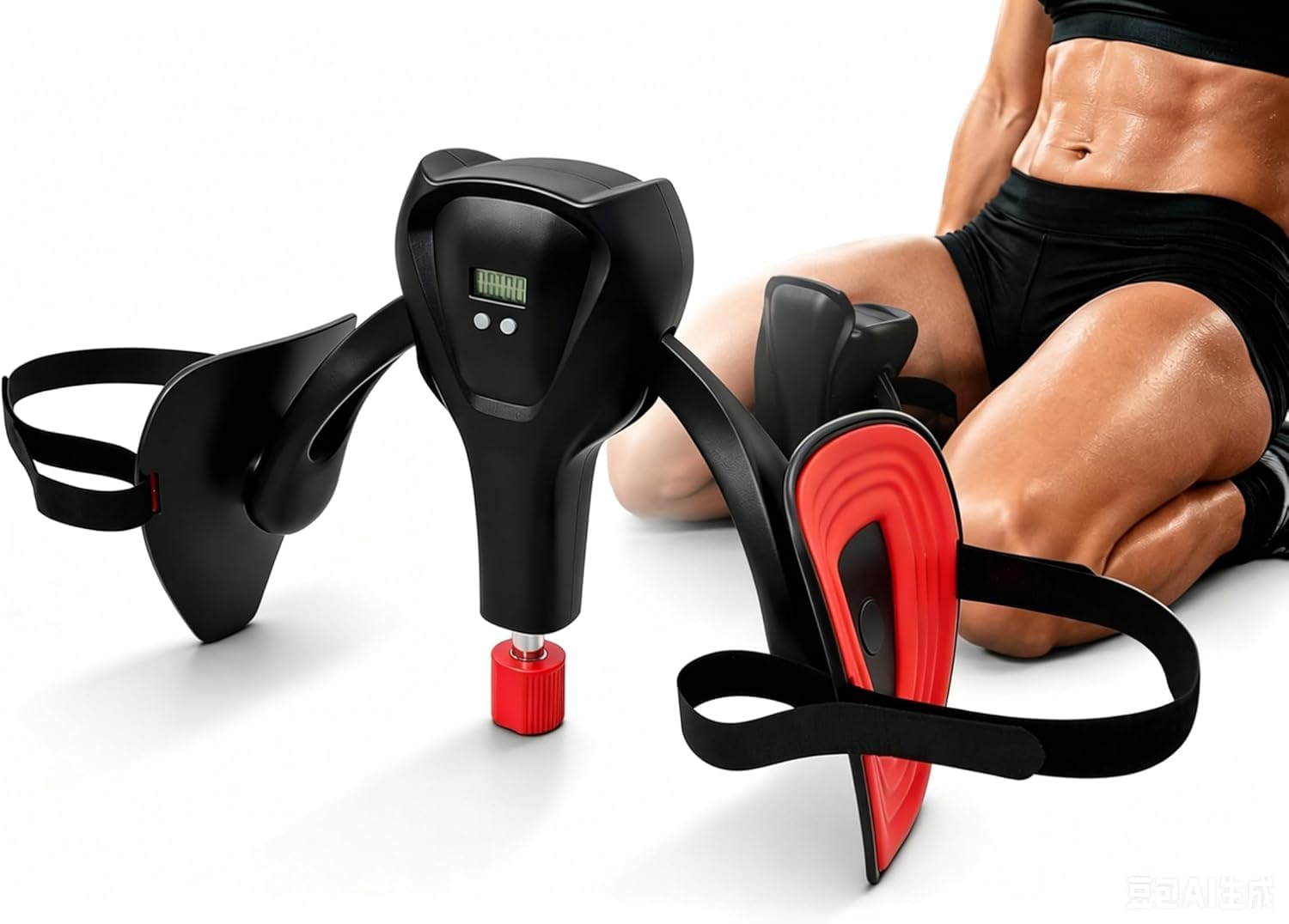 Kegel Exerciser for Women & Men,Pelvic Floor Muscle Trainer & Thigh Hip,Strengthener with Resistance Band for Postpartum Recovery and Home Workout RED&Black-image-23